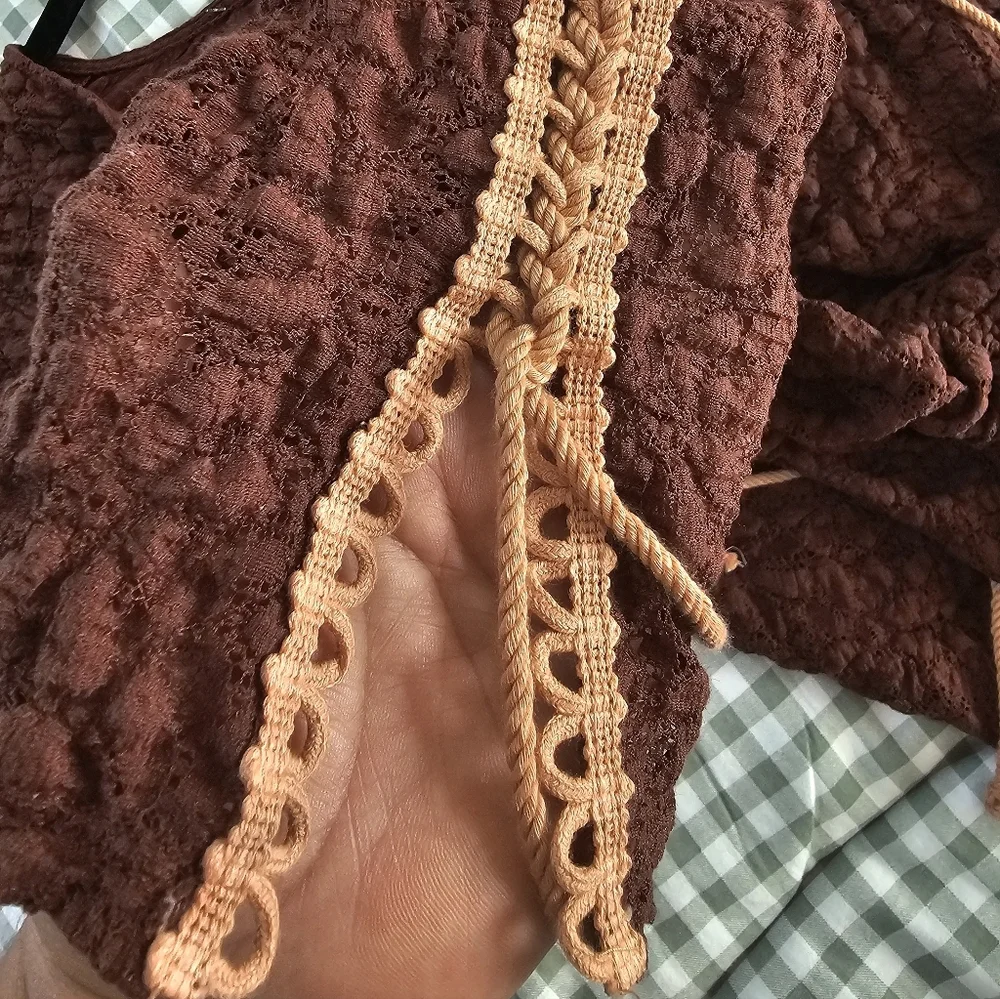 NWOT Free People Maroon Lace Blouse